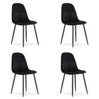 Kėdės ASTI, juodas aksomas, 4 vnt. - Beauty Kit