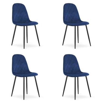 Kėdės ASTI, tamsiai mėlynas aksomas, 4 vnt. - Beauty Kit