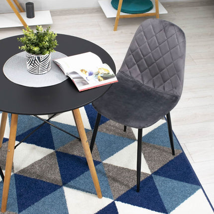 Kėdės ASTI, tamsiai pilkas aksomas, 2 vnt. - Beauty Kit