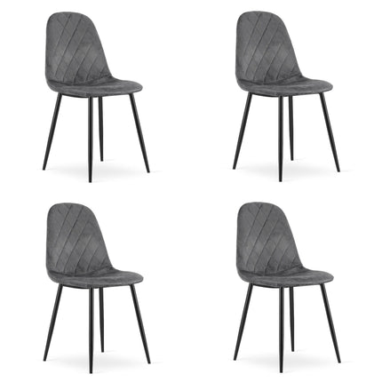 Kėdės ASTI, tamsiai pilkas aksomas, 4 vnt. - Beauty Kit