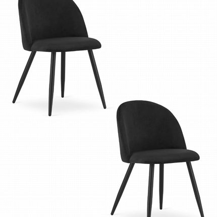 Kėdės BELLO, juodas aksomas, 2 vnt. - Beauty Kit
