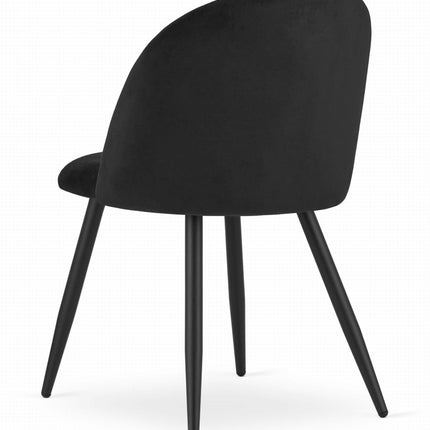 Kėdės BELLO, juodas aksomas, 3 vnt. - Beauty Kit