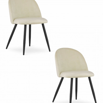 Kėdės BELLO, smėlio spalvos aksomas, 2 vnt. - Beauty Kit