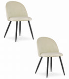 Kėdės BELLO, smėlio spalvos aksomas, 2 vnt. - Beauty Kit