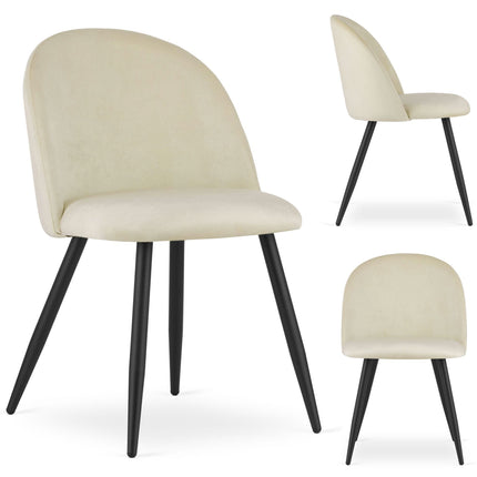 Kėdės BELLO, smėlio spalvos aksomas, 2 vnt. - Beauty Kit