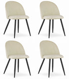 Kėdės BELLO, smėlio spalvos aksomas, 4 vnt. - Beauty Kit