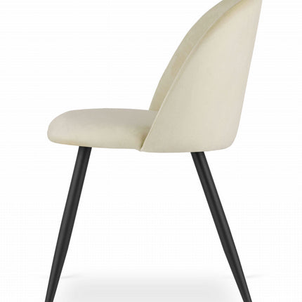 Kėdės BELLO, smėlio spalvos aksomas, 4 vnt. - Beauty Kit