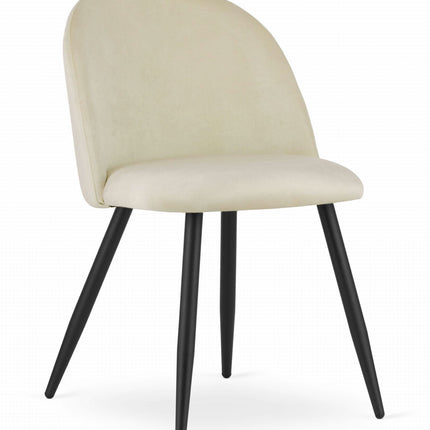 Kėdės BELLO, smėlio spalvos aksomas, 4 vnt. - Beauty Kit