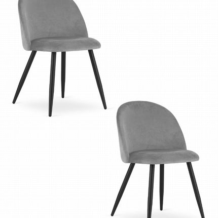 Kėdės BELLO, šviesiai pilkas aksomas, 2 vnt. - Beauty Kit