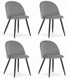 Kėdės BELLO, šviesiai pilkas aksomas, 4 vnt. - Beauty Kit