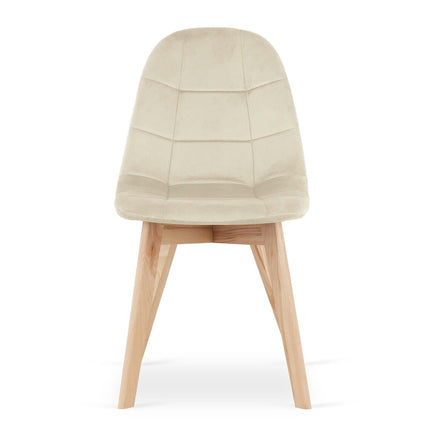 Kėdės BORA, smėlio spalvos aksomas, 3 vnt. - Beauty Kit