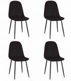 Kėdės COMO, juodas aksomas, 4 vnt. - Beauty Kit