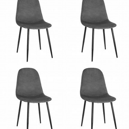 Kėdės COMO, tamsiai pilkas aksomas, 4 vnt. - Beauty Kit