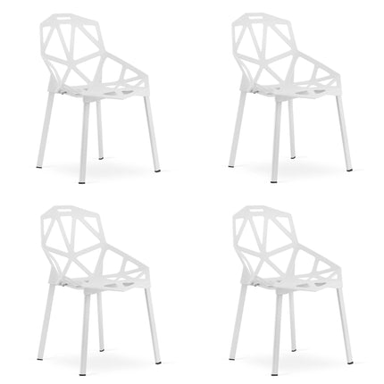 Kėdės ESSEN, balta spalva, 4 vnt. - Beauty Kit