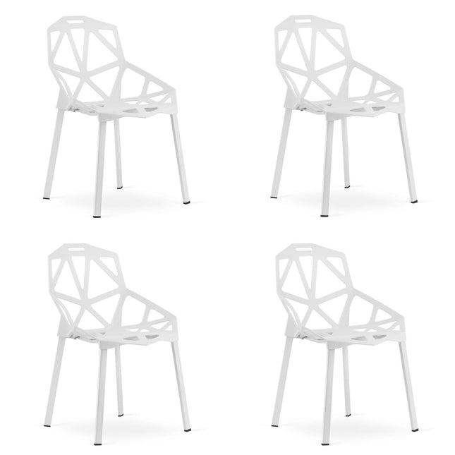 Kėdės ESSEN, balta spalva, 4 vnt. - Beauty Kit