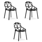 Kėdės ESSEN, juoda spalva, 3 vnt. - Beauty Kit