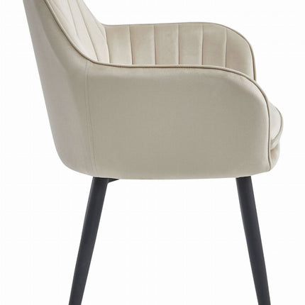 Kėdės FORIO, smėlio spalvos aksomas, 1 vnt. - Beauty Kit