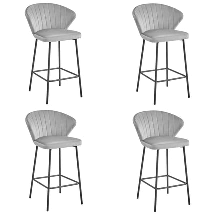 Kėdės GATTA, šviesiai pilkas aksomas, 4 vnt. - Beauty Kit