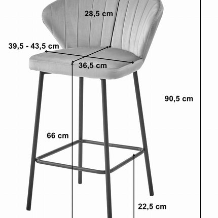 Kėdės GATTA, tamsiai pilkas aksomas, 2 vnt. - Beauty Kit