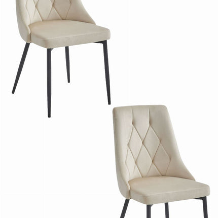 Kėdės IMOLA, smėlio spalvos aksomas, 2 vnt. - Beauty Kit