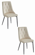 Kėdės IMOLA, smėlio spalvos aksomas, 2 vnt. - Beauty Kit