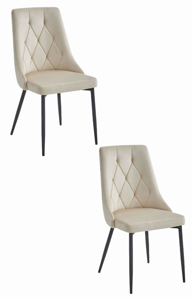 Kėdės IMOLA, smėlio spalvos aksomas, 2 vnt. - Beauty Kit