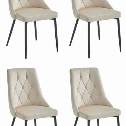 Kėdės IMOLA, smėlio spalvos aksomas, 4 vnt. - Beauty Kit