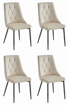 Kėdės IMOLA, smėlio spalvos aksomas, 4 vnt. - Beauty Kit