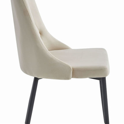 Kėdės IMOLA, smėlio spalvos aksomas, 4 vnt. - Beauty Kit