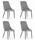 Kėdės IMOLA, šviesiai pilkas aksomas, 4 vnt. - Beauty Kit