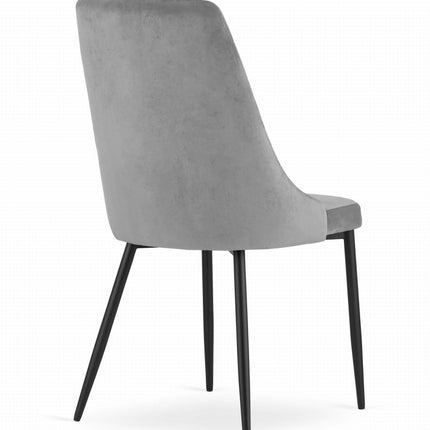 Kėdės IMOLA, šviesiai pilkas aksomas, 4 vnt. - Beauty Kit