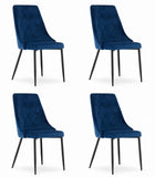 Kėdės IMOLA, tamsiai mėlynas aksomas, 4 vnt. - Beauty Kit