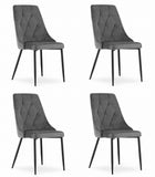 Kėdės IMOLA, tamsiai pilkas aksomas, 4 vnt. - Beauty Kit