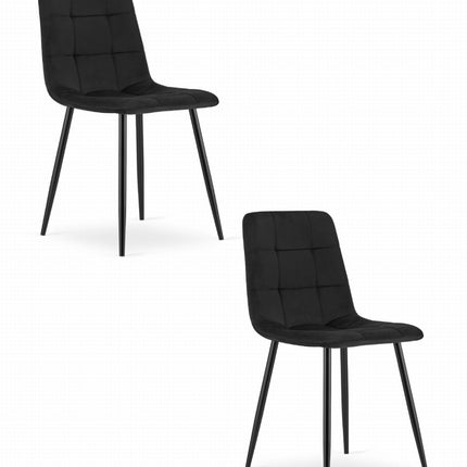 Kėdės KARA, juodas aksomas, 2 vnt. - Beauty Kit