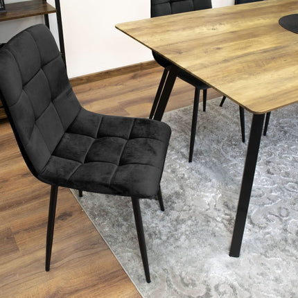 Kėdės KARA, juodas aksomas, 2 vnt. - Beauty Kit