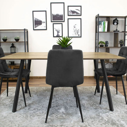 Kėdės KARA, juodas aksomas, 2 vnt. - Beauty Kit