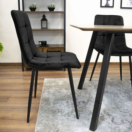 Kėdės KARA, juodas aksomas, 2 vnt. - Beauty Kit