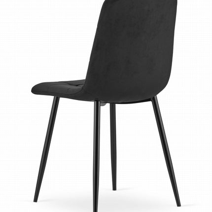 Kėdės KARA, juodas aksomas, 3 vnt. - Beauty Kit