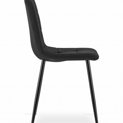 Kėdės KARA, juodas aksomas, 3 vnt. - Beauty Kit