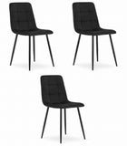 Kėdės KARA, juodas aksomas, 3 vnt. - Beauty Kit