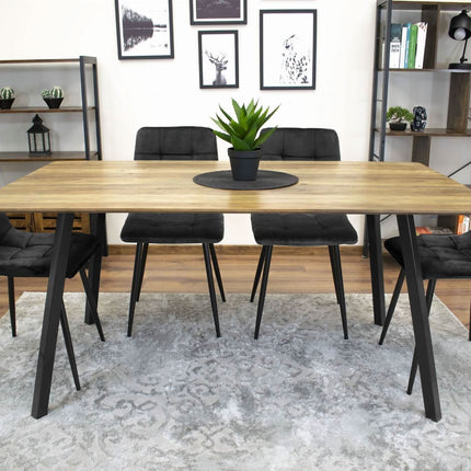 Kėdės KARA, juodas aksomas, 3 vnt. - Beauty Kit