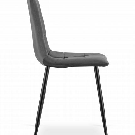 Kėdės KARA, tamsiai pilkas aksomas, 2 vnt. - Beauty Kit