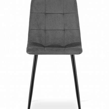 Kėdės KARA, tamsiai pilkas aksomas, 2 vnt. - Beauty Kit