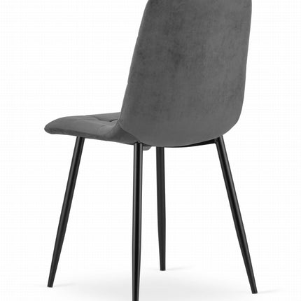 Kėdės KARA, tamsiai pilkas aksomas, 3 vnt. - Beauty Kit