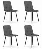 Kėdės KARA, tamsiai pilkas aksomas, 4 vnt. - Beauty Kit