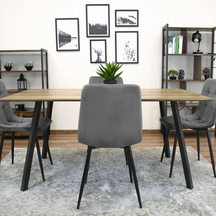 Kėdės KARA, tamsiai pilkas aksomas, 4 vnt. - Beauty Kit