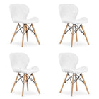 Kėdės LAGO, balta eko oda, 4 vnt. - Beauty Kit