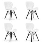 Kėdės LAGO, balta eko oda/juodos kojos, 4 vnt. - Beauty Kit