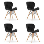 Kėdės LAGO Velvet, juodas aksomas, 4 vnt. - Beauty Kit