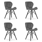 Kėdės LAGO Velvet, pilkas aksomas/juodos kojos, 4 vnt. - Beauty Kit